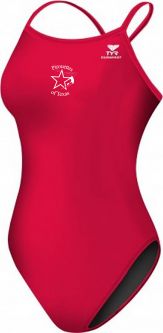 Girls/Womens Durafast Elite Solid Diamondfit Swimsuit, Red